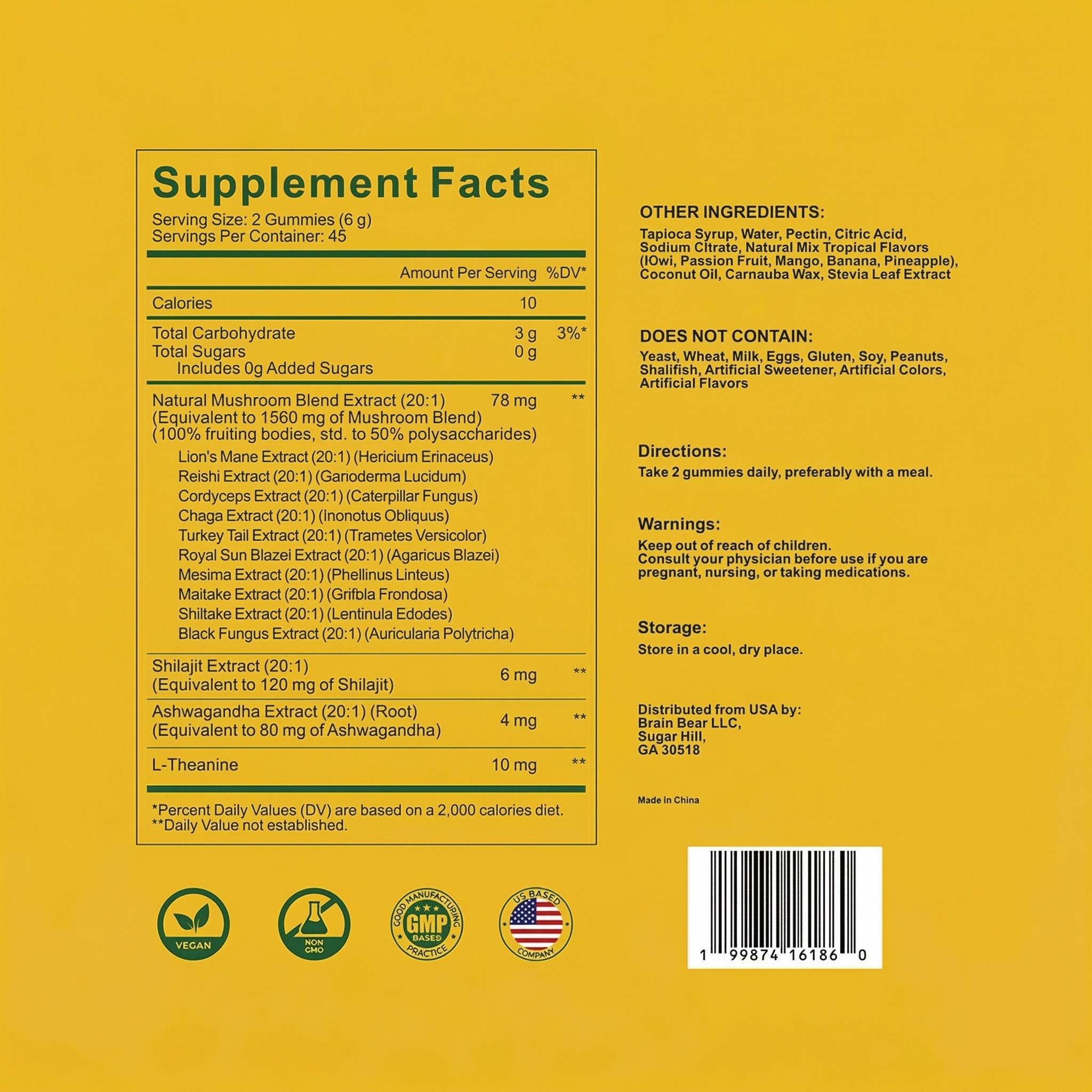 Supplement Facts label